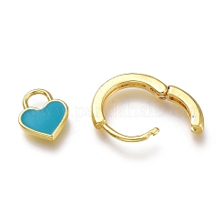 Orecchini a cerchio huggie in ottone smaltato&nbsp;KK-A150-10G-RS