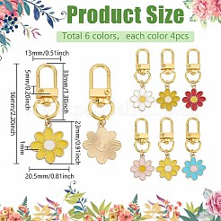 24 pz 6 colori fiore lega smalto ciondolo decorazione&nbsp;HJEW-PH02066