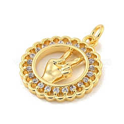 Pendentifs en laiton zircon cubique transparent&nbsp;LS-KK-U007-01G-04