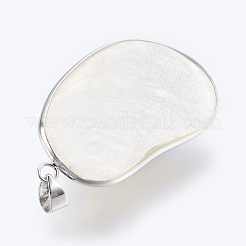 Coquille blanche naturelle nacre gros pendentifs coquille&nbsp;SSHEL-P014-13