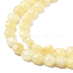 Naturels teints en blanc perles de jade brins&nbsp;G-C179-A6mm-08