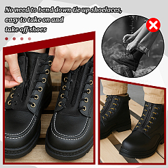 Schnürschuh-Reißverschlusseinsätze aus PU-Leder&nbsp;DIY-WH0671-072A