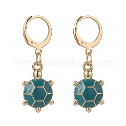 5 paio di orecchini leberback pendenti con tartaruga smaltata in lega di 5 colori&nbsp;EJEW-JE05134