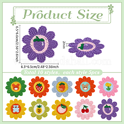 50 Stück 10 Farben Sonnenblumen-Polyester-Stickgarn zum Aufnähen&nbsp;PATC-PH0001-45