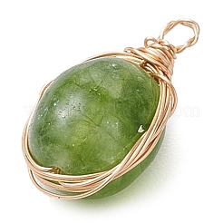 Gefärbte natürliche malaysische Jade Anhänger mit Kupferdraht umwickelt&nbsp;PALLOY-JF02879