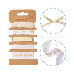 5 Sets 5 Arten Polyester bedrucktes Satinband & Ripsband Sets&nbsp;OCOR-TA0001-40