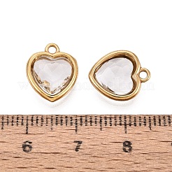 Valentinstag-Anhänger aus Edelstahl 304 mit Glasanhängern&nbsp;STAS-Q119-01G