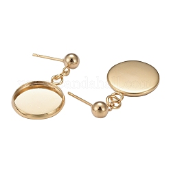 18 pz 9 dimensioni 304 montature per orecchini a bottone in acciaio inossidabile&nbsp;STAS-LS0001-11G
