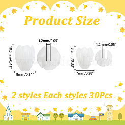 60 pièce de 2 styles de perles en résine opaques&nbsp;RESI-WR0001-21