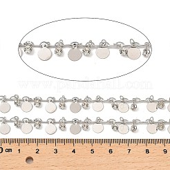 Catene a maglie tonde piatte in ottone con placcatura a cremagliera&nbsp;CHC-A007-15P