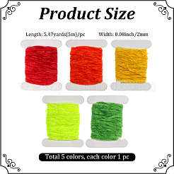 5 Stück 5 Farben Chenille-Lametta zum Fliegenfischen Binden&nbsp;OCOR-GF0006-51B