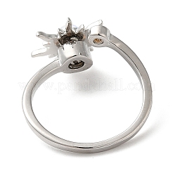 Drehbarer offener Katzenaugenring mit Zirkonia&nbsp;RJEW-Q776-01G-03