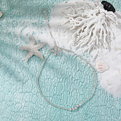Sommer Strand Harz Seestern Charm Glasperlen Stretch Zehenring Fußkettchen für Frauen&nbsp;FS-WGE60B8-01