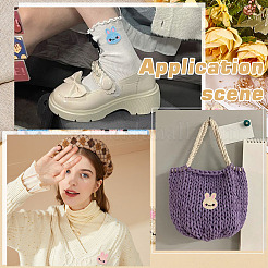 30 Stück 3 Farben Kaninchengarn gestrickte Applikationen&nbsp;DIY-MA0006-86