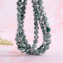 3 filo 3 fili di perline sintetiche di malachite stile&nbsp;G-SZ0001-49A