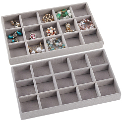 15 griglia rettangolare in legno ricoperto di velluto vassoi espositori per bigiotteria&nbsp;AJEW-WH20054-062G-02