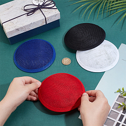 4 base per cappello fascinator rotondo in canapa imitazione 4 colori per modisteria&nbsp;AJEW-BC0007-36