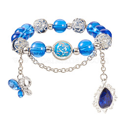Armbänder aus Glas- und Legierungs-Strassperlen&nbsp;BJEW-TA00544