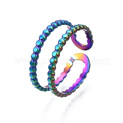 Bague de manchette à double ligne en acier inoxydable 304&nbsp;RJEW-N038-089