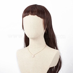 Unregelmäßige Halskette mit Anhänger aus rohen natürlichen Edelsteinen und Messingkette für Frauen&nbsp;NJEW-JN03832