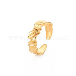 Anillo de puño abierto de acero inoxidable 304 con revestimiento iónico (IP) para mujer.&nbsp;RJEW-S405-177G