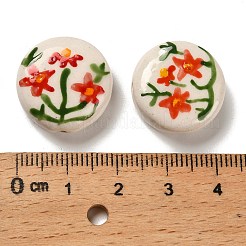 Handgefertigte Porzellanperlen mit Blumenmotiv&nbsp;X1-LAMP-D303-06C-03