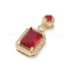 Pendentifs en laiton micro pavé de zircons cubiques rouges&nbsp;KK-A299-19G