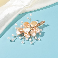 Spilla di perle keshi naturali con corpetto da sposa&nbsp;JEWB-BR00061-02