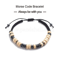 3pcs 3 bracelets empilables de style morse&nbsp;BJEW-JB08838-02