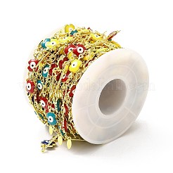 Catena a maglia fiore smaltata in ottone fatta a mano&nbsp;CHC-I045-06G