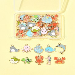 40 pendentif en alliage émaillé avec 10 styles d'animaux marins&nbsp;ENAM-FS0003-31