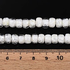 Leuchtende handgemachte Silberfolie Glasperlen Stränge&nbsp;FOIL-N029-02B-01