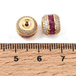 925 perline in argento sterling con pavé di zirconi cubici rosa intenso&nbsp;SE-CBAF1B2-12B-G