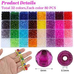 2560 pz 32 colori perline acriliche trasparenti&nbsp;TACR-SZ0001-20A