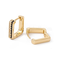 Orecchini a cerchio rettangolari smaltati con zirconi cubici&nbsp;EJEW-B014-01G-03