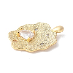 Pendenti in zirconi cubici trasparenti in micro pavè di ottone&nbsp;KK-U064-17G