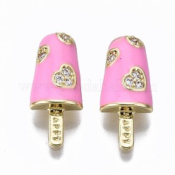 Pendenti in zirconi cubici trasparenti in micro pavè di ottone&nbsp;ZIRC-S067-023-NR