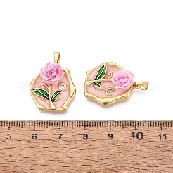 Ciondoli smaltato in ottone&nbsp;KK-SZC0009-03G-01