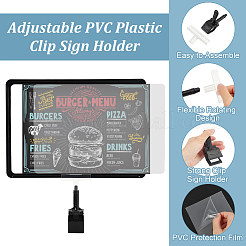 3 portacartello con clip in plastica PVC regolabile&nbsp;AJEW-FG0003-58