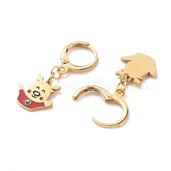 Pendientes de aro huggie de latón para navidad&nbsp;EJEW-JE04509