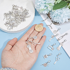 40 pz 10 stili di decorazioni pendenti in lega a tema cucito&nbsp;HJEW-GO00254