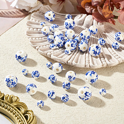 40 pièces 4 styles de perles en porcelaine faites à la main&nbsp;PORC-TADJ0001-08B