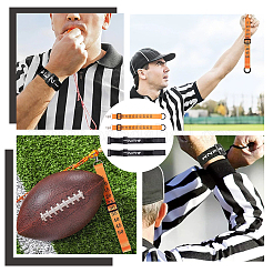 4 Stück 2 Stile Polyester Fußball Schiedsrichter Kette Clips Schnur Armbänder Set&nbsp;BJEW-BC0001-30