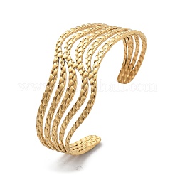 Bracelets manchettes en acier inoxydable 304&nbsp;BJEW-B108-12G