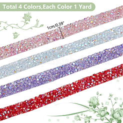 4 Yards 4 Farben AB Farbe Harz Hotfix Strass Trimmen&nbsp;DIY-WR0003-68