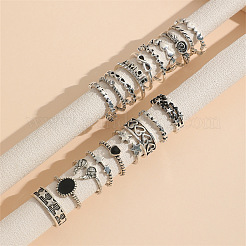 19 Stück Fingerring-Sets aus Emaille-Legierung&nbsp;FS-WG6B9E0-01