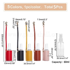 5 Stück 5 Farben Kunststoff-Handdesinfektionsflasche mit PU-Lederhülle&nbsp;KEYC-WR0001-34