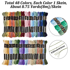48 écheveaux 4 couleurs fil à broder polyester 6 plis&nbsp;OCOR-CY0004-55B