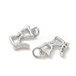 Messing micro pave klare zirkonia anhänger&nbsp;KK-H076-19P