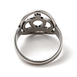 Anlaufgeschützter dicker Fingerring aus 201 Edelstahl mit Krone für Damen&nbsp;RJEW-G266-39P